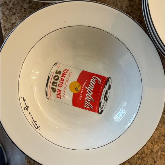 Rare Vintage Andy Warhol Campbell’s Soup Bowls. set of 6 manufactured by Block. - Picture 12 of 13